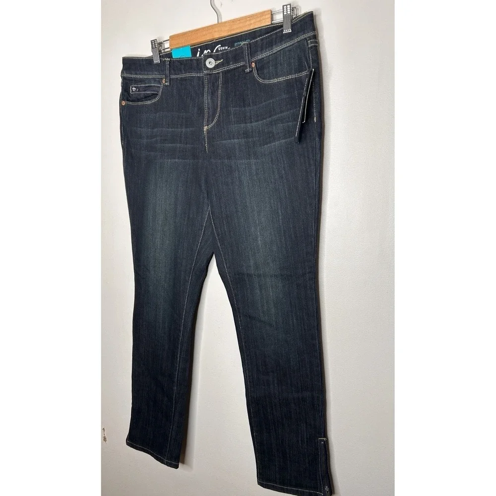 INC International Concepts Skinny Jeans Womens Dark Wash Zipper Ankle Size 12